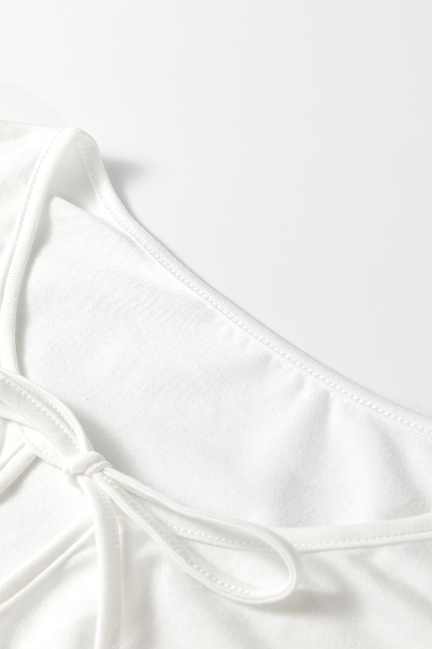 White Plus Size Solid Color Bow Tie Peplum Tank Top