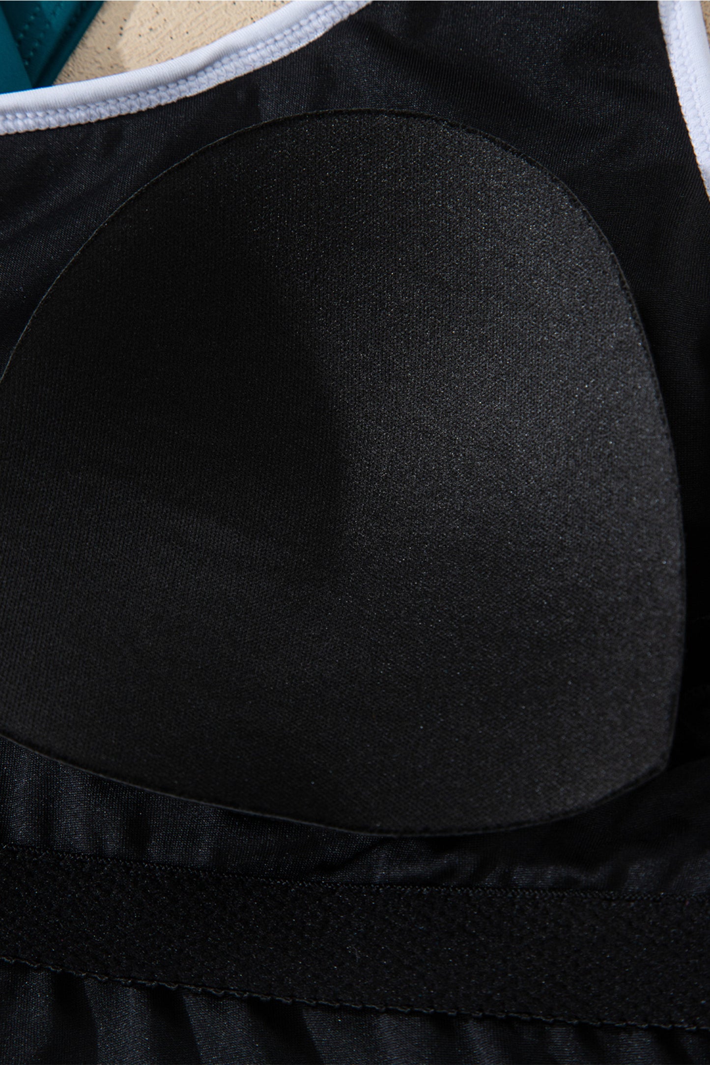 Blue Sapphire Contrast Edge Ruffled High Waist One Piece Swim Dress