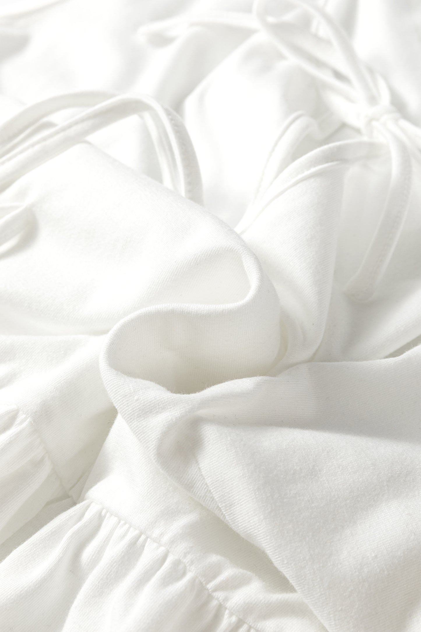 White Plus Size Solid Color Bow Tie Peplum Tank Top