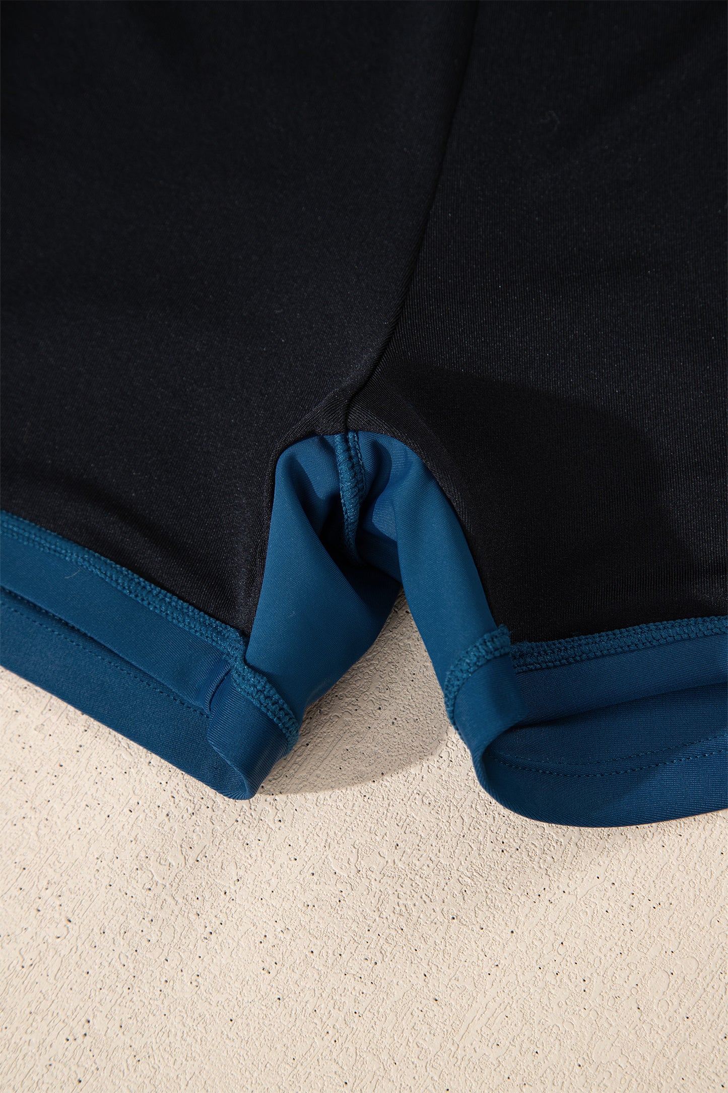 Sail Blue Color Block Patchwork Bow Knot Detail Sleeveless Swim Dress