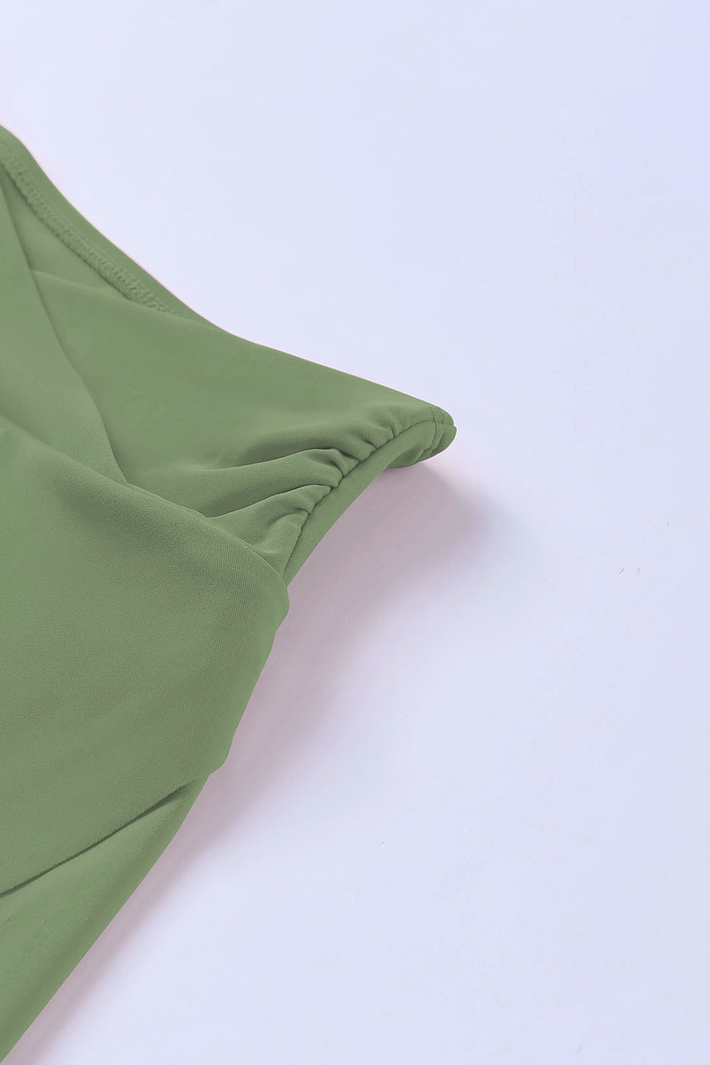 Green Criss Cross Waist Flared Swim Skirt