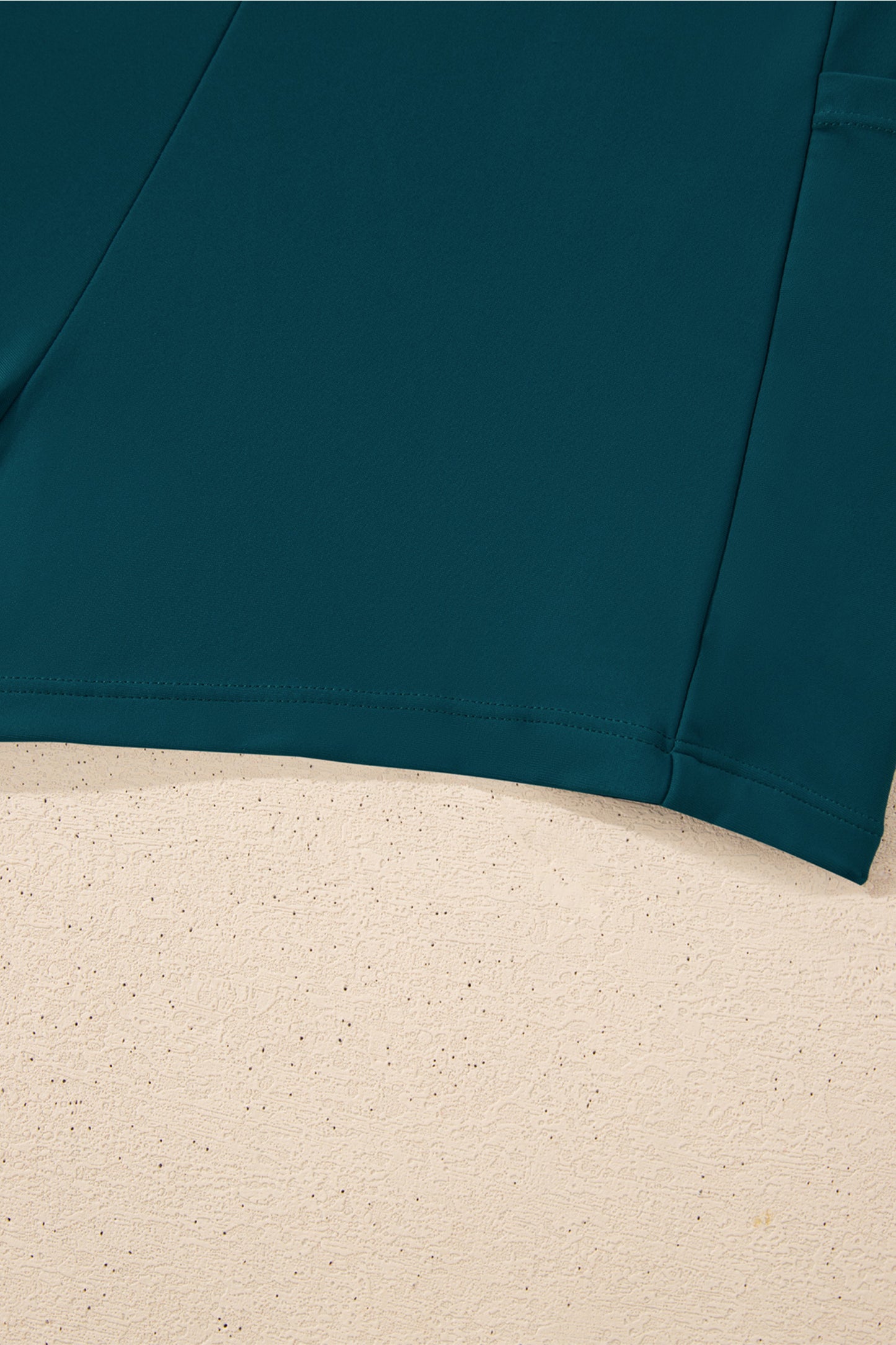 Blue Sapphire Contrast Edge Ruffled High Waist One Piece Swim Dress